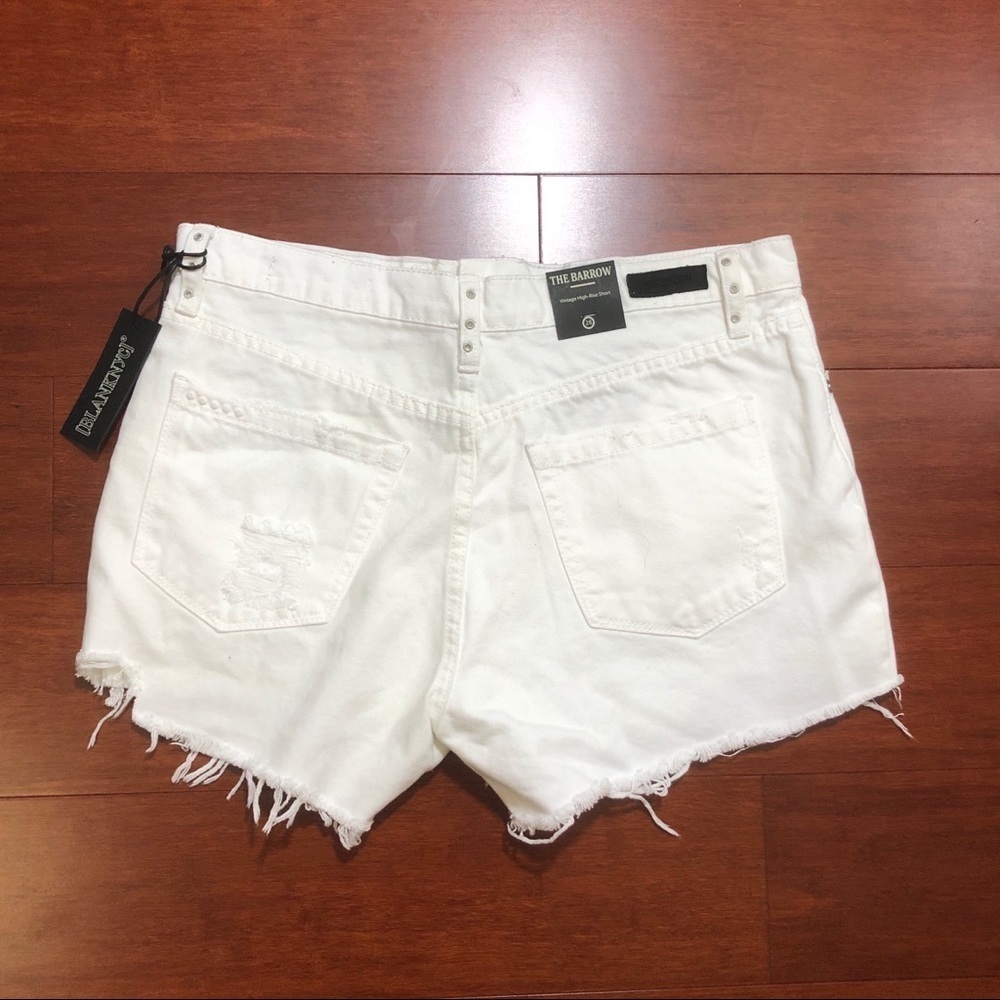 New Blank NYC White Distressed Ripped Shorts High Waisted - Picture 5 of 7